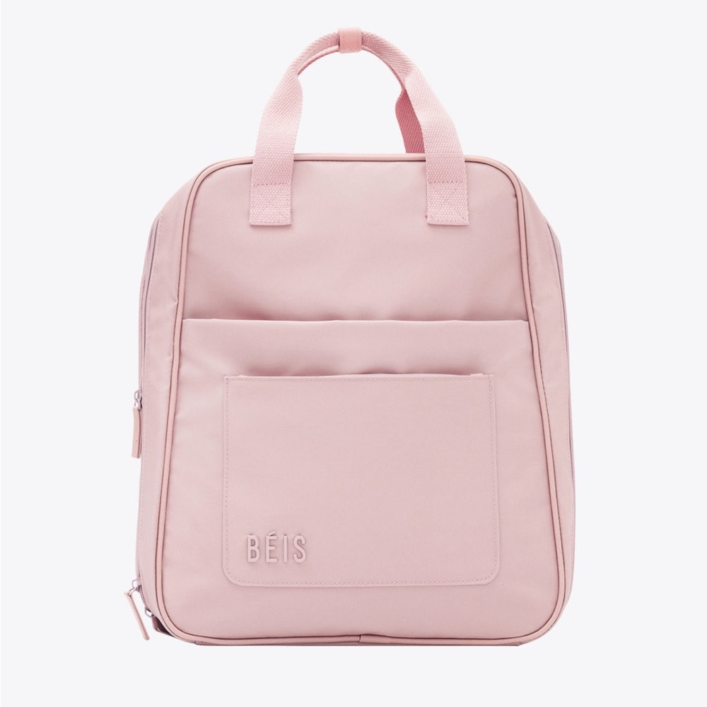 BEIS Expandable Backpack in Atlas Pink